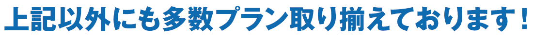 上記以外人も多数プランを取り揃えております！