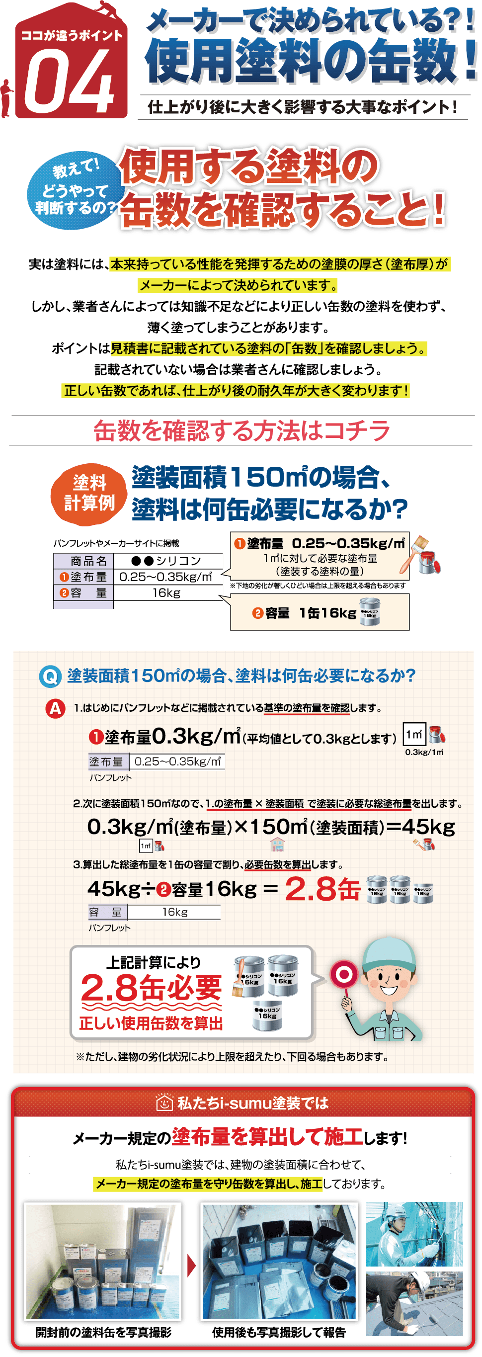 ポイント4。メーカーで決められている！？使用塗料の缶数！