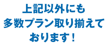 上記以外人も多数プランを取り揃えております！