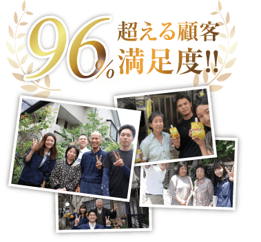 96%超える顧客満足度!!